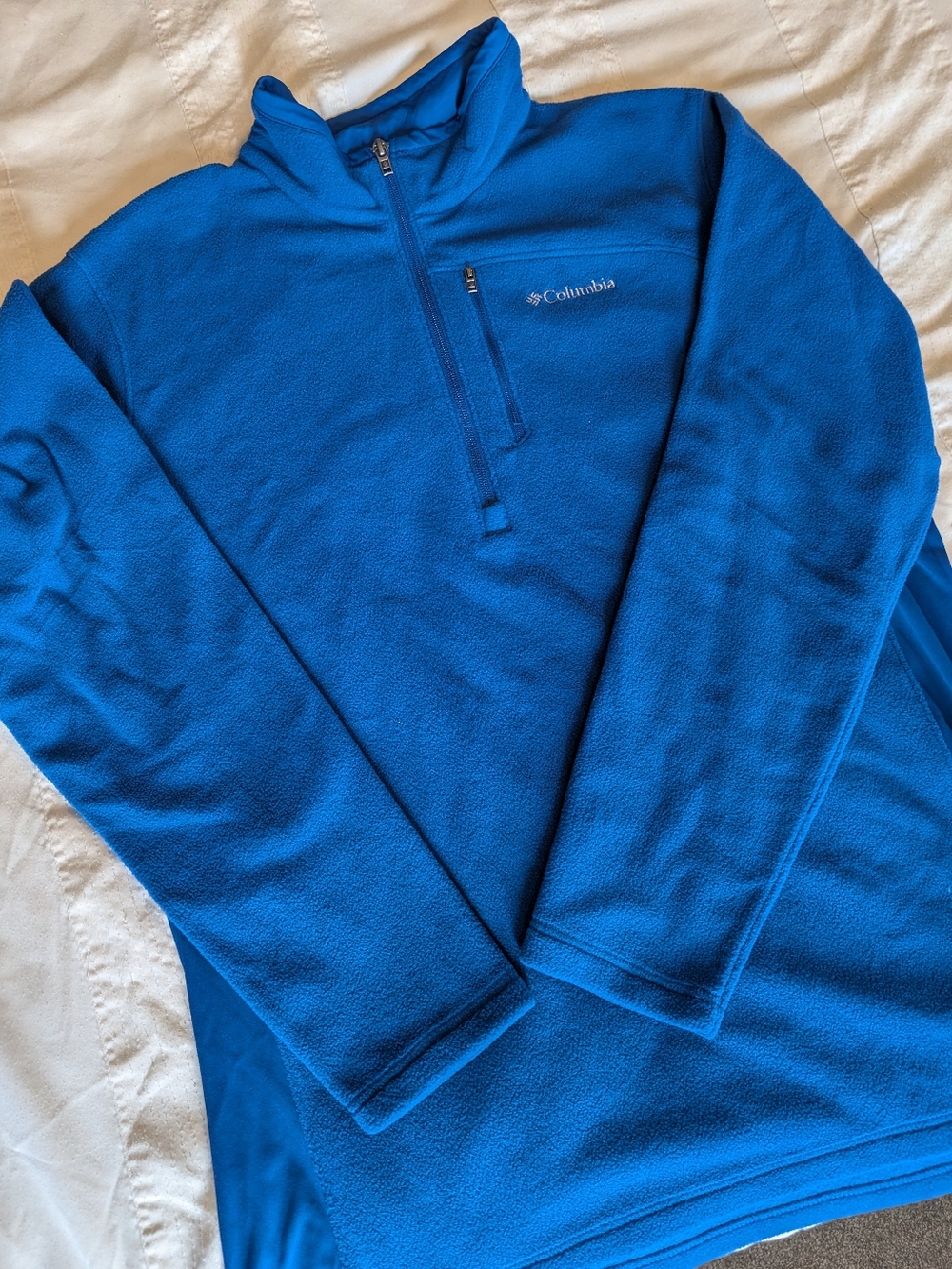 Men's Large Columbia Royal Blue Half-Zip Fleece Pullover
